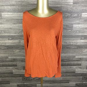 RALPH LAUREN Round Neck Pullover Orange Knit Sweater Women's Size XL